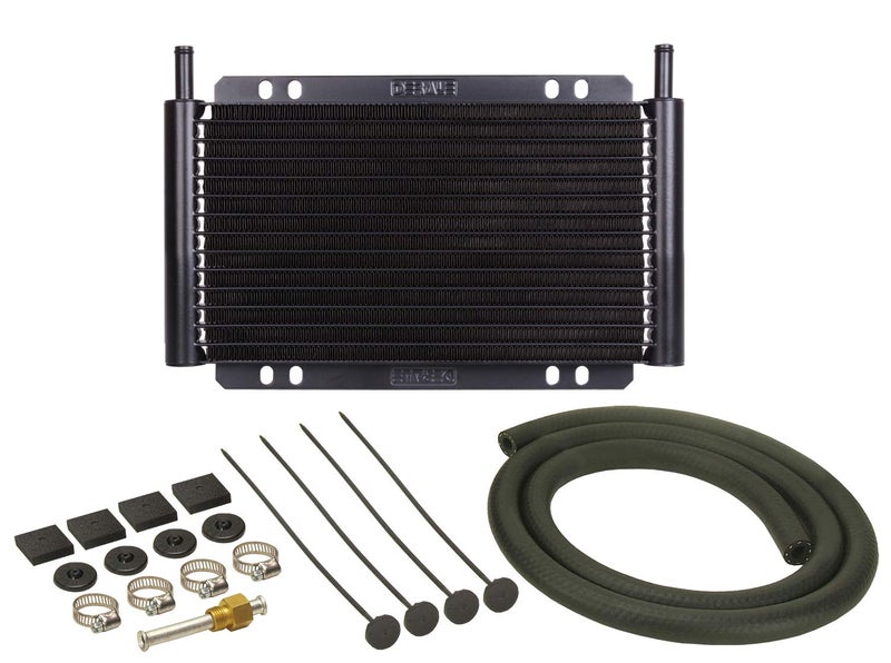 Derale 13502 Series 8000 Plate and Fin Transmission Oil Cooler, Black